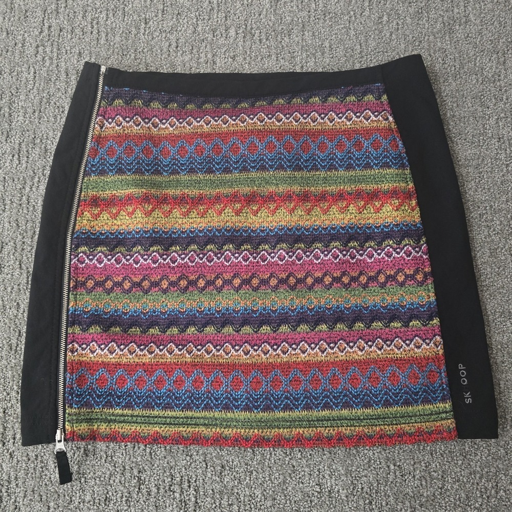 SKHOOP Mini Skirt Womens Medium Nordic Geometric Gorpcore Outdoor Winter